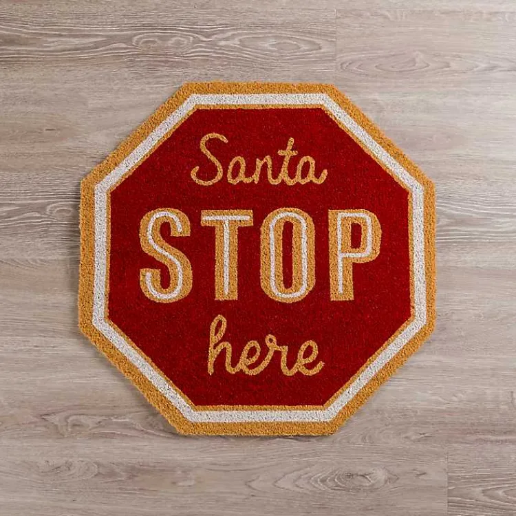 Doormats-Kirklands Home Santa Stop Here Christmas Doormat