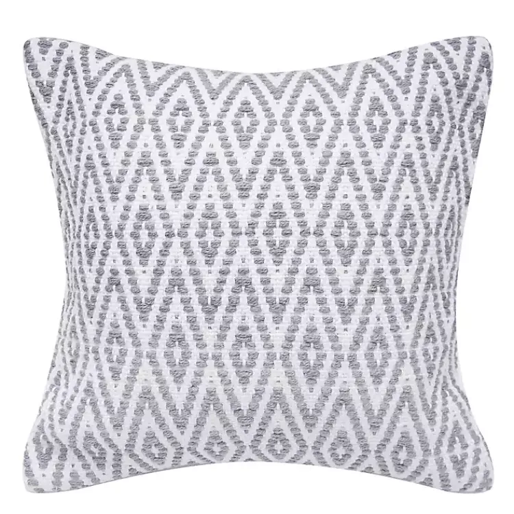 Outdoor Cushions & Pillows-Kirklands Home Gray Harlequin Indoor/Outdoor Pillow