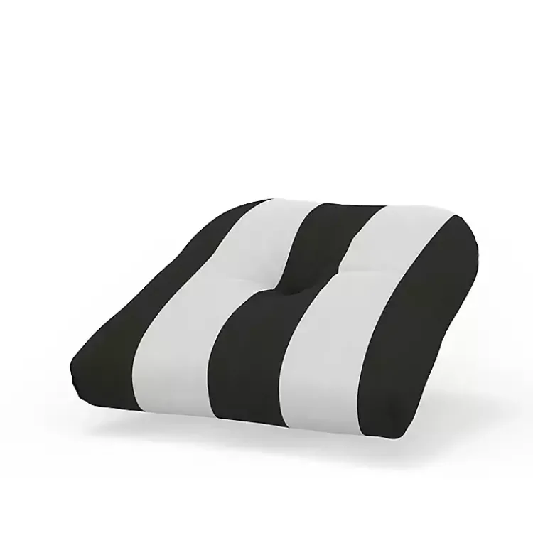 Outdoor Cushions & Pillows-Kirklands Home Black & White Awning Stripe Outdoor Chair Cushion