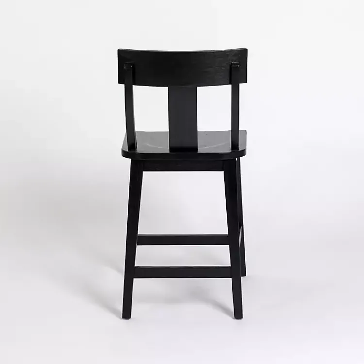 Bar Stools & Counter Height Stools-Kirklands Home Wood T-Back Counter Stool Black
