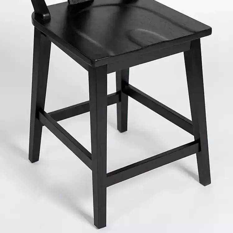 Bar Stools & Counter Height Stools-Kirklands Home Wood T-Back Counter Stool Black