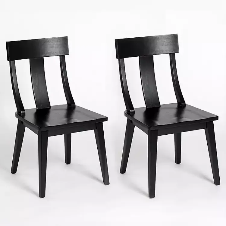 Dining Chairs-Kirklands Home Wood T-Back Dining Chairs, Set of 2 Black