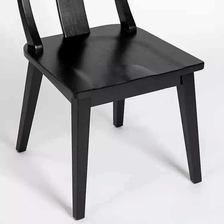 Dining Chairs-Kirklands Home Wood T-Back Dining Chairs, Set of 2 Black