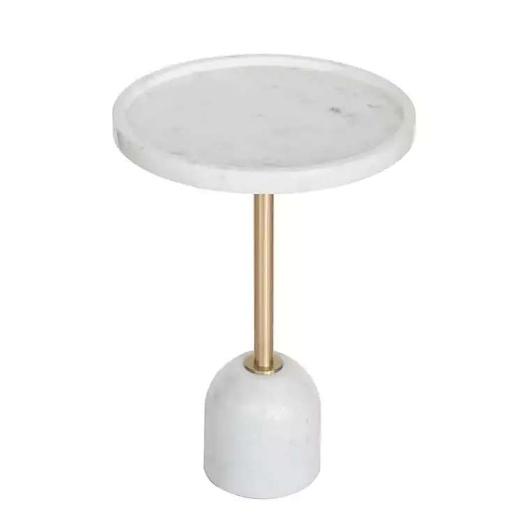 Accent & End Tables-Kirklands Home Marble & Gold Cocktail Table White