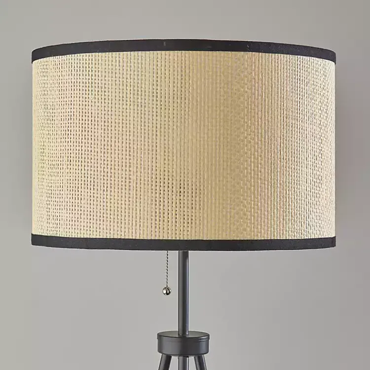 Floor Lamps-Kirklands Home Natural Woven Shade Rowan Floor Lamp Tan