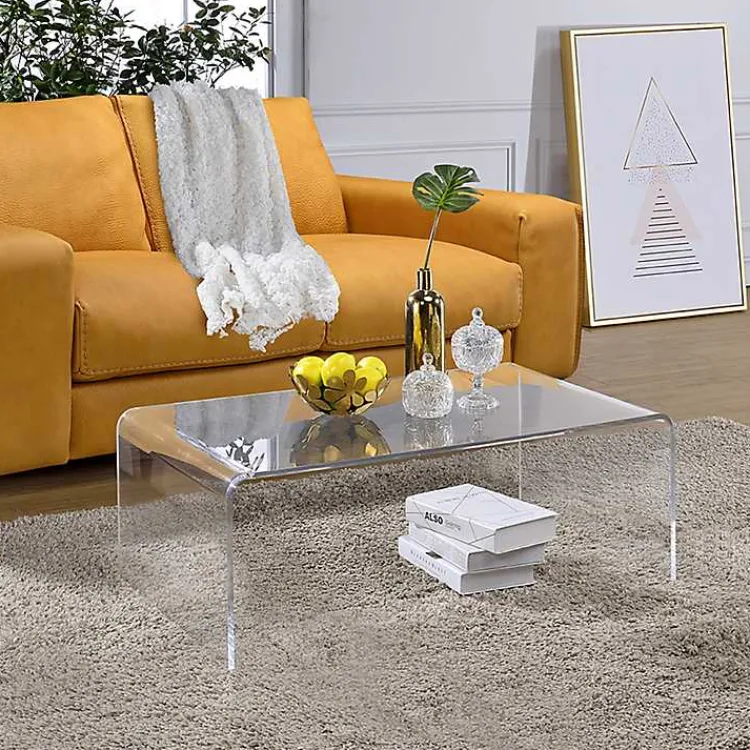 Coffee Tables-Kirklands Home Acrylic Curved Edge Coffee Table Clear