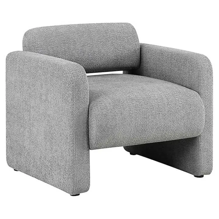 Accent Chairs-Kirklands Home Boucle Modern Accent Chair Gray