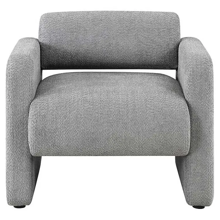 Accent Chairs-Kirklands Home Boucle Modern Accent Chair Gray