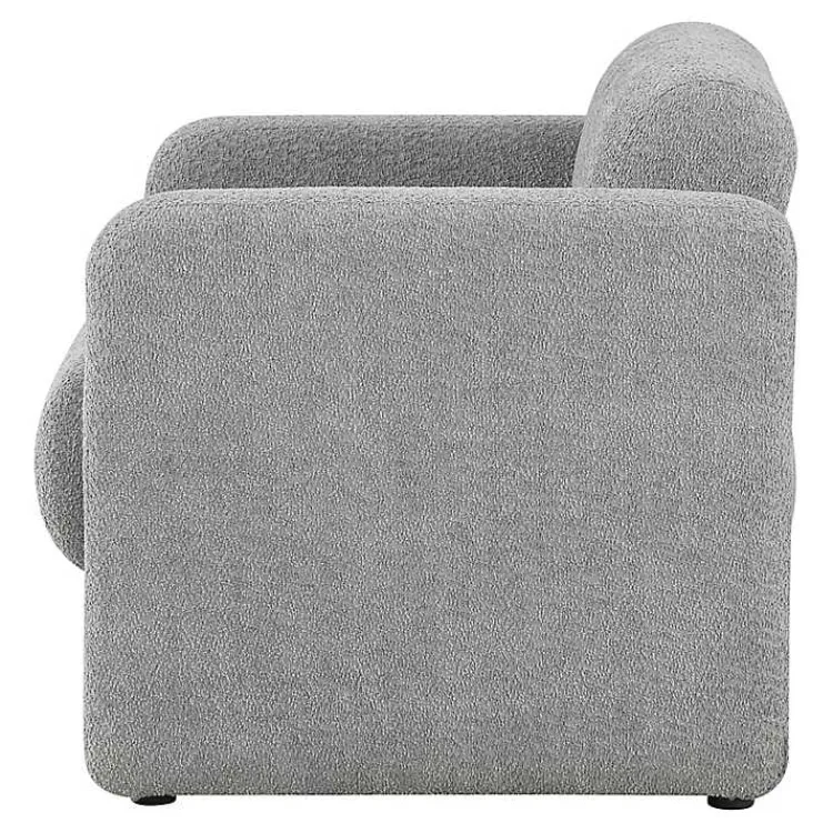Accent Chairs-Kirklands Home Boucle Modern Accent Chair Gray