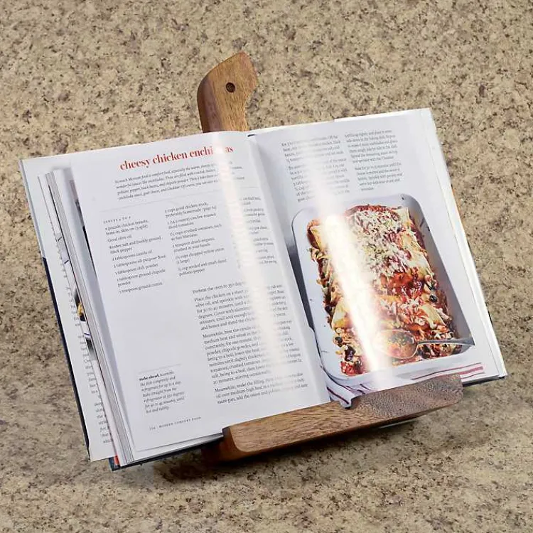 Kitchen Storage-Kirklands Home Natural Acacia Wood Cookbook Holder Brown