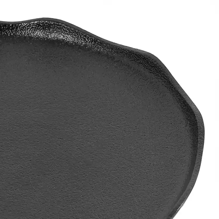 Accent & End Tables-Kirklands Home Metal Deckled Edge Round Side Table Black