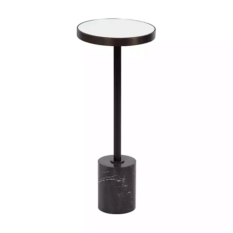 Accent & End Tables-Kirklands Home Bronze Mirror Tabletop Round Cocktail Table Black