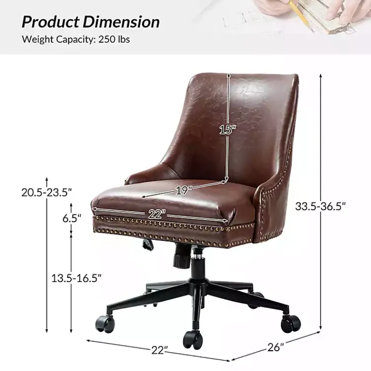 Office Furniture-Kirklands Home Faux Leather Rocking Office Chair Brown