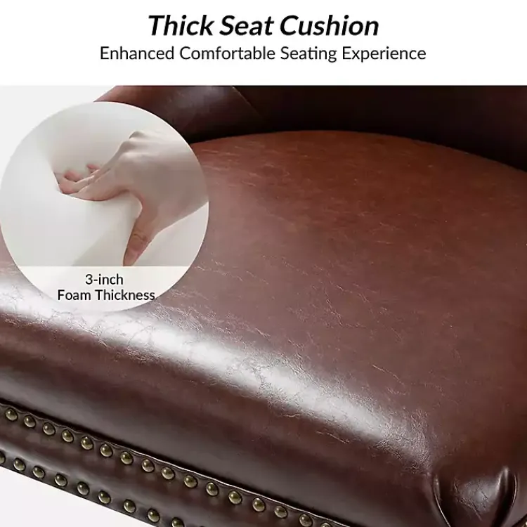 Office Furniture-Kirklands Home Faux Leather Rocking Office Chair Brown