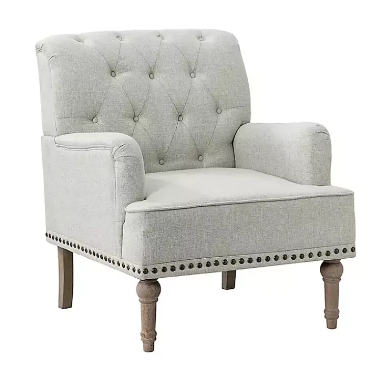 Accent Chairs-Kirklands Home Tufted Britt Accent Chair Ivory
