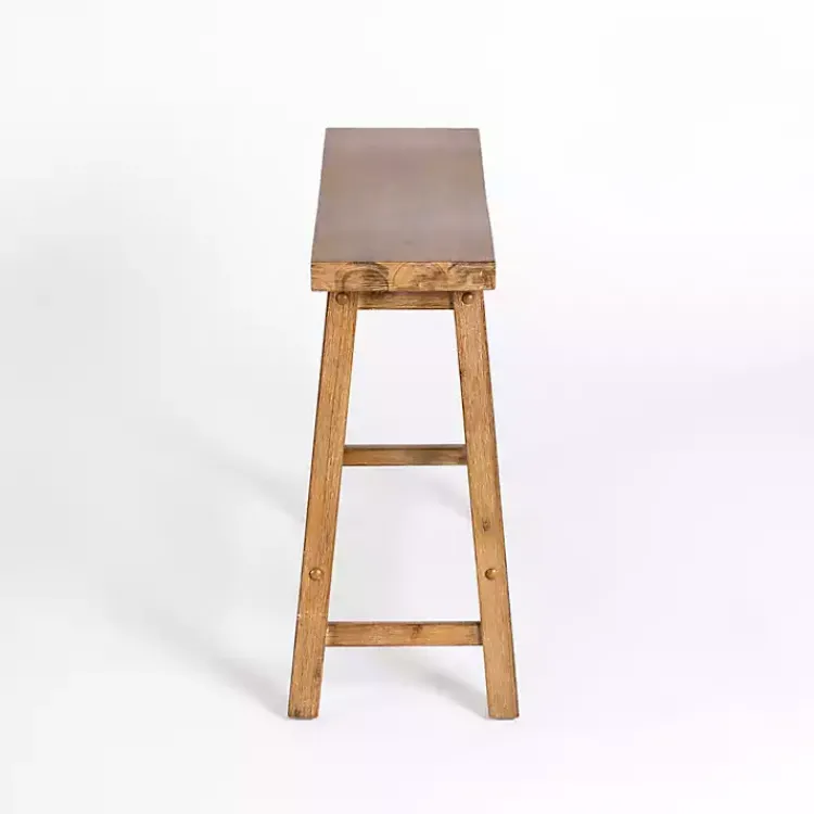 Bar Stools & Counter Height Stools-Kirklands Home Barnwood Wire Brush Sonoma Counter Bench Brown