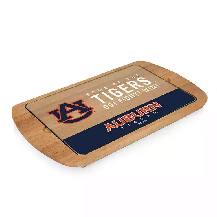 Serving & Entertaining-Kirklands Home Auburn Tigers Wood and Glass Serving Board