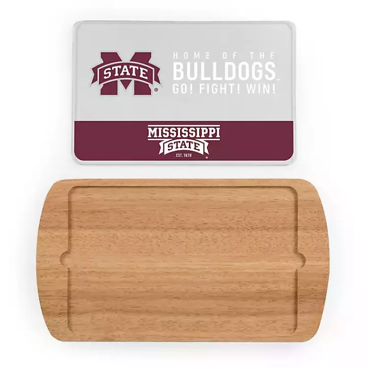 Serving & Entertaining-Kirklands Home Mississippi Bulldogs Wood and Glass Serving Board