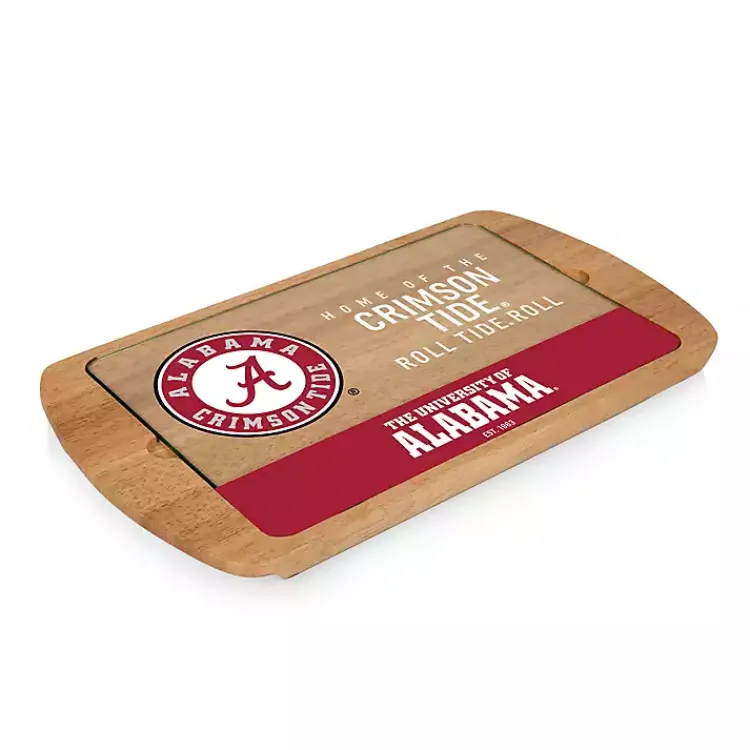 Serving & Entertaining-Kirklands Home Crimson Tide Wood and Glass Serving Board