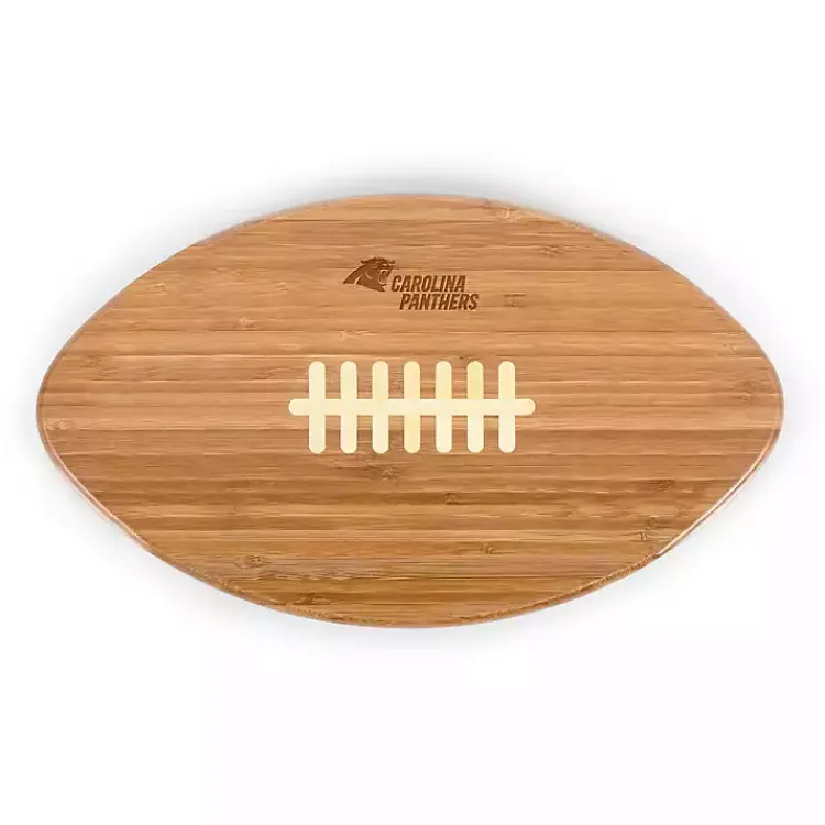 Serving & Entertaining-Kirklands Home Carolina Panthers Bamboo Football Cutting Board Tan