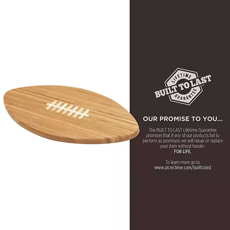 Serving & Entertaining-Kirklands Home New England Patriots Bamboo Football Cutting Board Tan