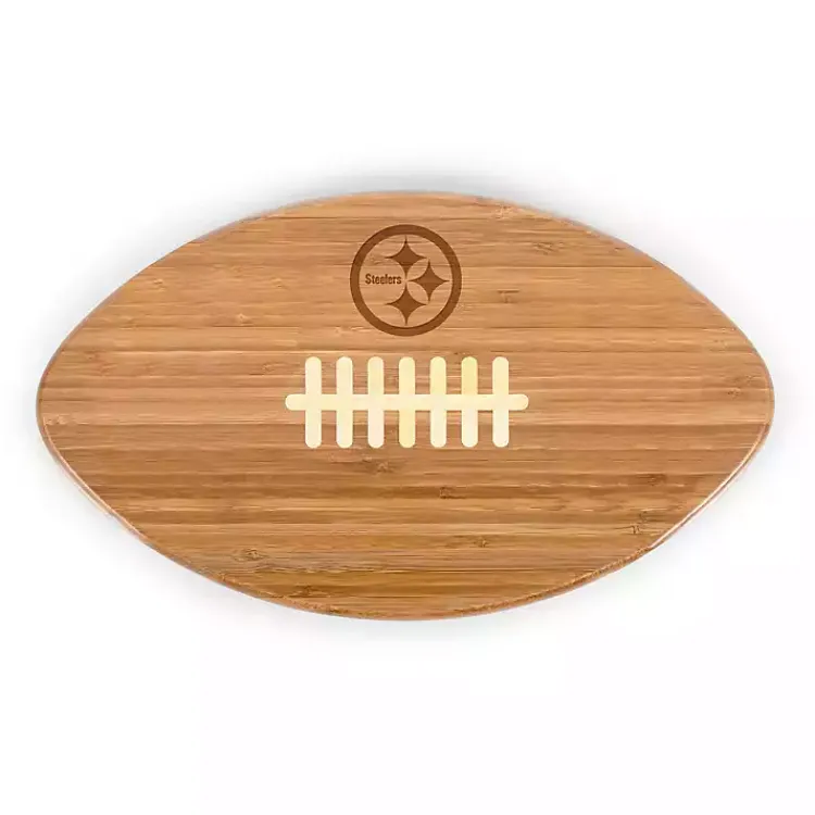 Serving & Entertaining-Kirklands Home Pittsburgh Steelers Bamboo Football Cutting Board Tan