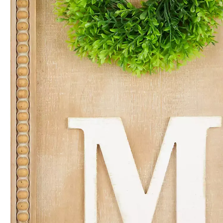 Wall Quotes & Signs-Kirklands Home Home Wreath Wood Panel Wall Plaque Brown