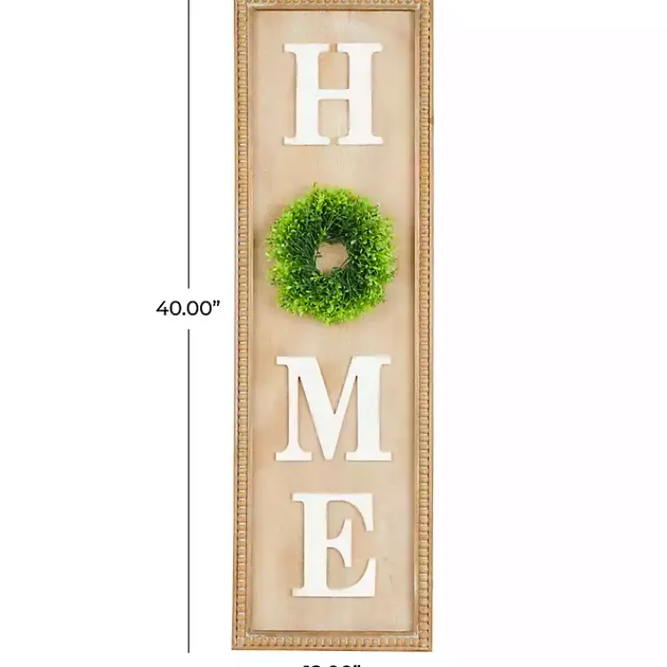 Wall Quotes & Signs-Kirklands Home Home Wreath Wood Panel Wall Plaque Brown