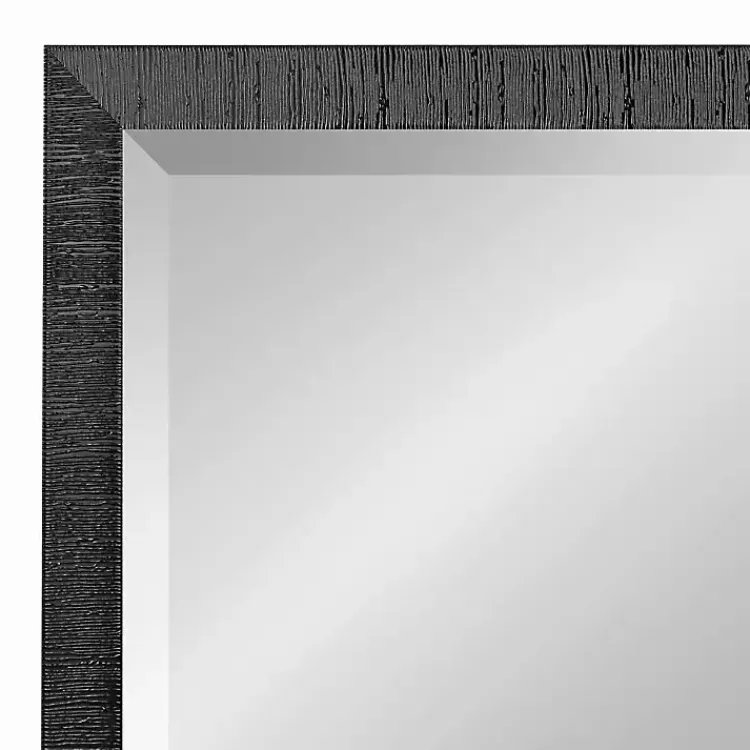 Decorative Mirrors-Kirklands Home Black Ribbed Renna Wall Mirror, 24x36 in.
