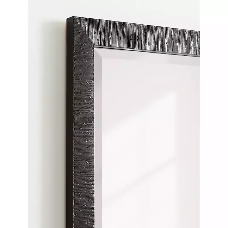 Decorative Mirrors-Kirklands Home Black Ribbed Renna Wall Mirror, 20x30 in.