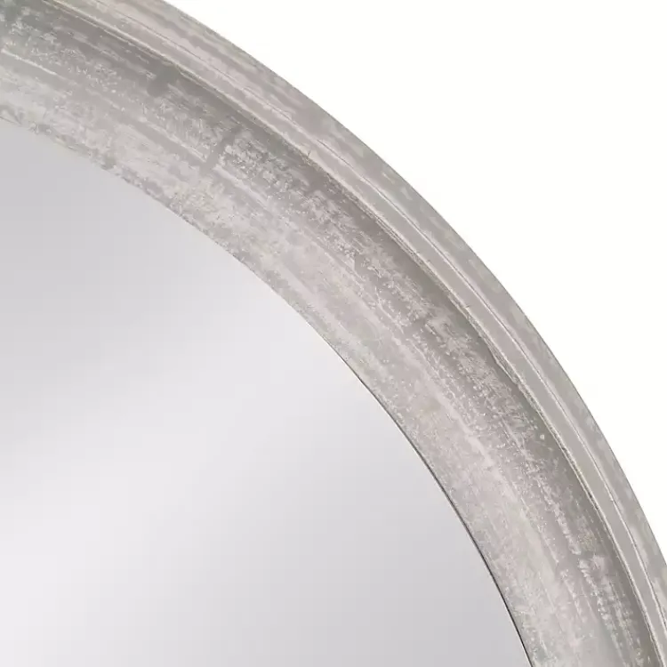Decorative Mirrors-Kirklands Home Round Gray Mansell Wood Wall Mirror