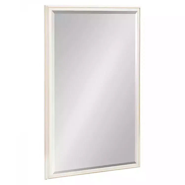 Decorative Mirrors-Kirklands Home White Oakhurst Rectangle Wall Mirror, 36 in.