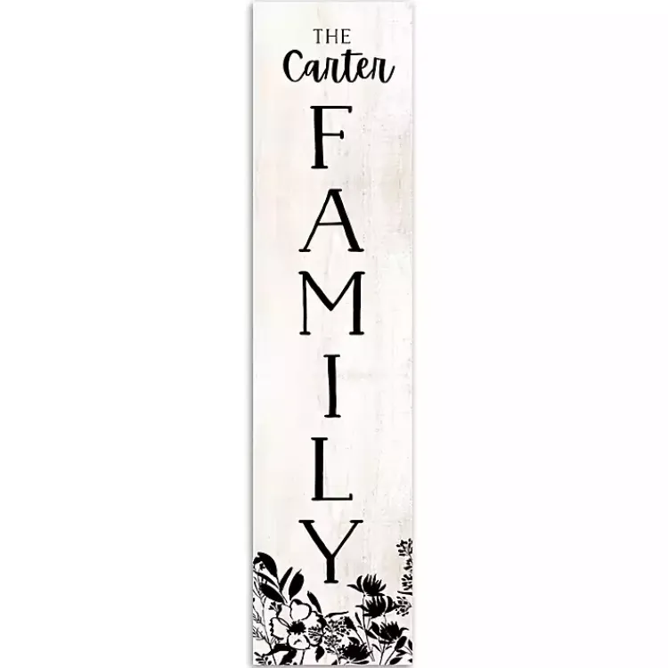 Garden Decor-Kirklands Home Black and Floral Personalized Porch Board White