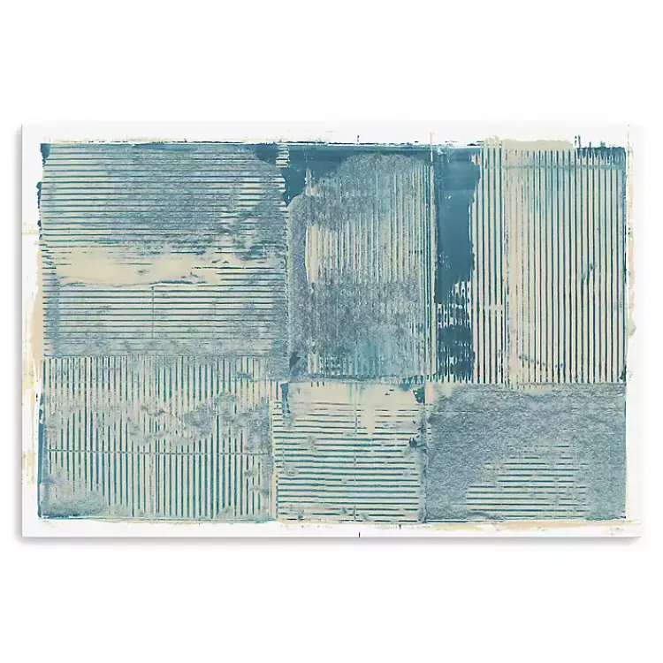 Canvas Art-Kirklands Home Teal Linework Canvas Art Print Blue