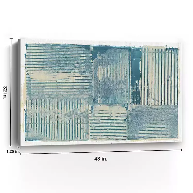 Canvas Art-Kirklands Home Teal Linework Canvas Art Print Blue