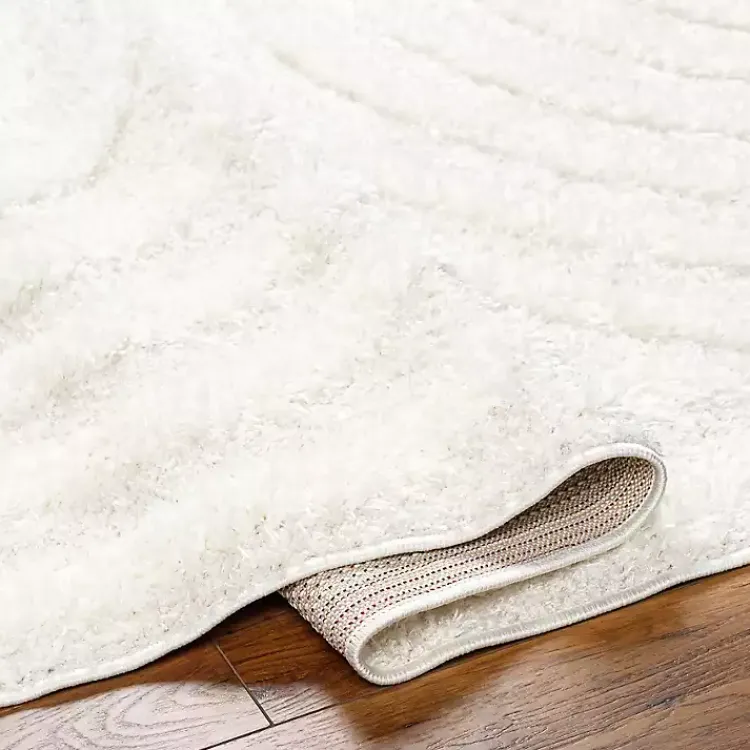 Area Rugs-Kirklands Home Cream Modern Curve Area Rug, 6x9 Ivory