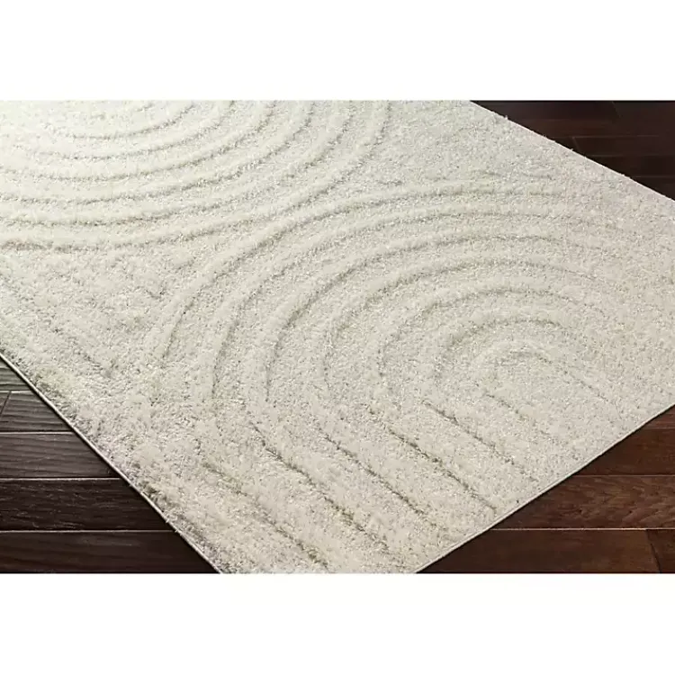 Area Rugs-Kirklands Home Cream Modern Curve Area Rug, 6x9 Ivory