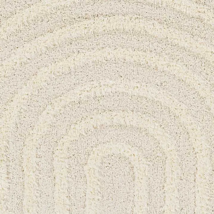 Area Rugs-Kirklands Home Cream Modern Curve Area Rug, 6x9 Ivory