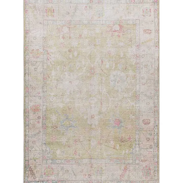 Area Rugs-Kirklands Home Faded Botanical Washable Area Rug, 6x9
