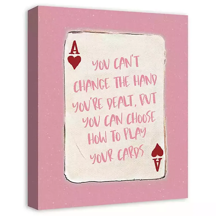 Wall Quotes & Signs-Kirklands Home Playing Card Canvas Art Print Pink