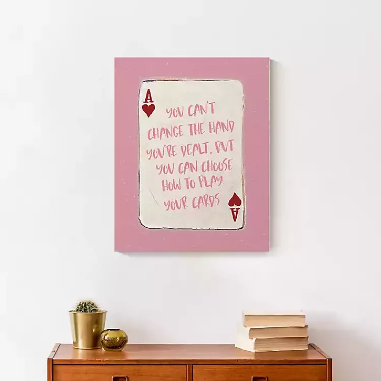 Wall Quotes & Signs-Kirklands Home Playing Card Canvas Art Print Pink