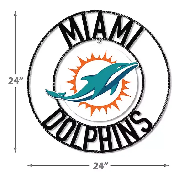 Wall Plaques-Kirklands Home NFL Miami Dolphins Wrought Iron Wall Plaque