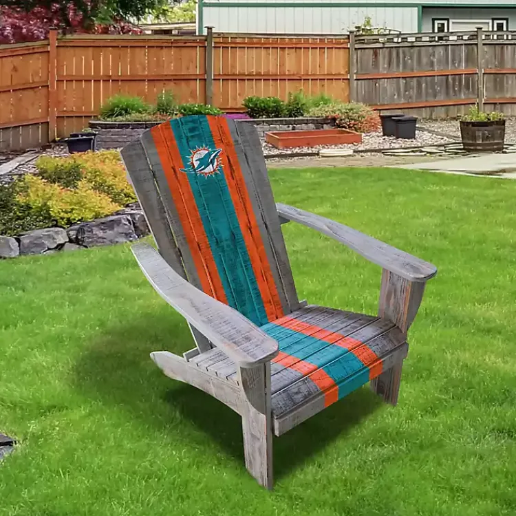 Outdoor Seating-Kirklands Home Miami Dolphins Adirondack Outdoor Chair Brown