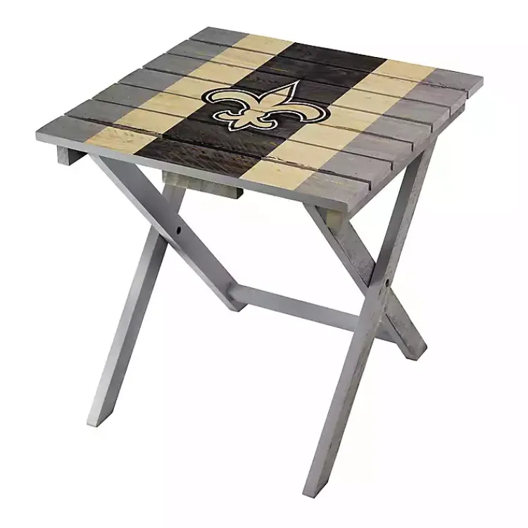 Outdoor Tables-Kirklands Home New Orleans Saints Folding Outdoor Table Brown