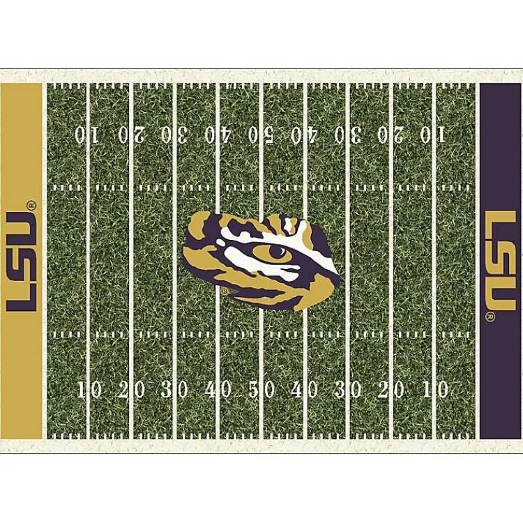 Area Rugs-Kirklands Home Louisiana State University Home Field Area Rug, 6x8 Green