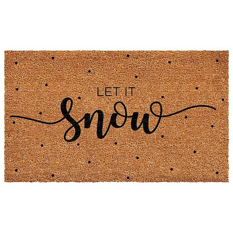 Doormats-Kirklands Home Let it Snow Polka Dot Coir Doormat