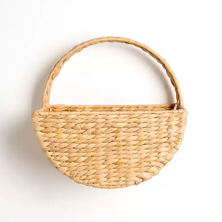 Wall Storage-Kirklands Home Natural Woven Basket Wall Shelf