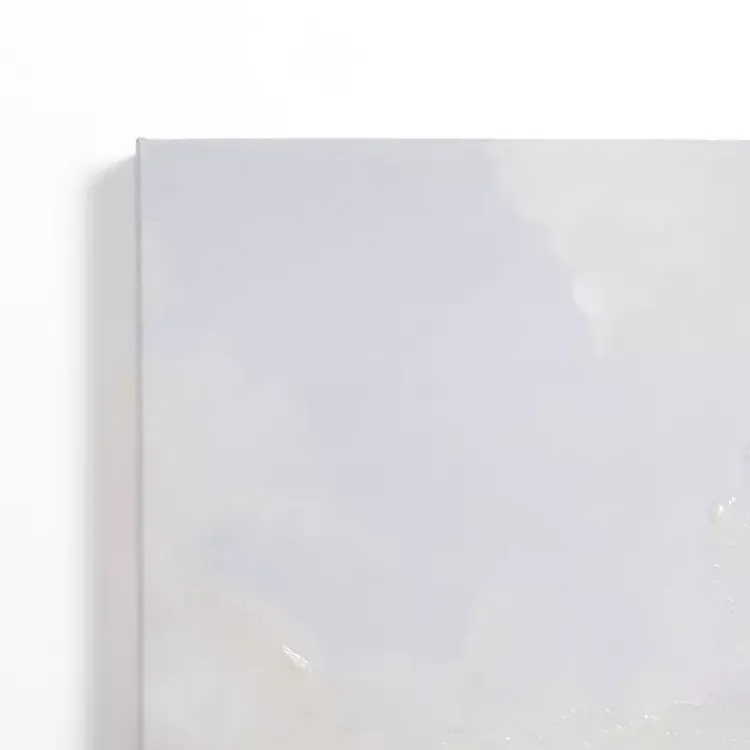 Canvas Art-Kirklands Home Cloudy Beach Scene Canvas Art Print Blue