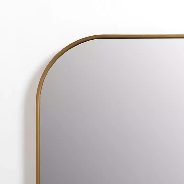 Framed Mirrors-Kirklands Home Antique Brass Nouveau Wide Arch Wall Mirror