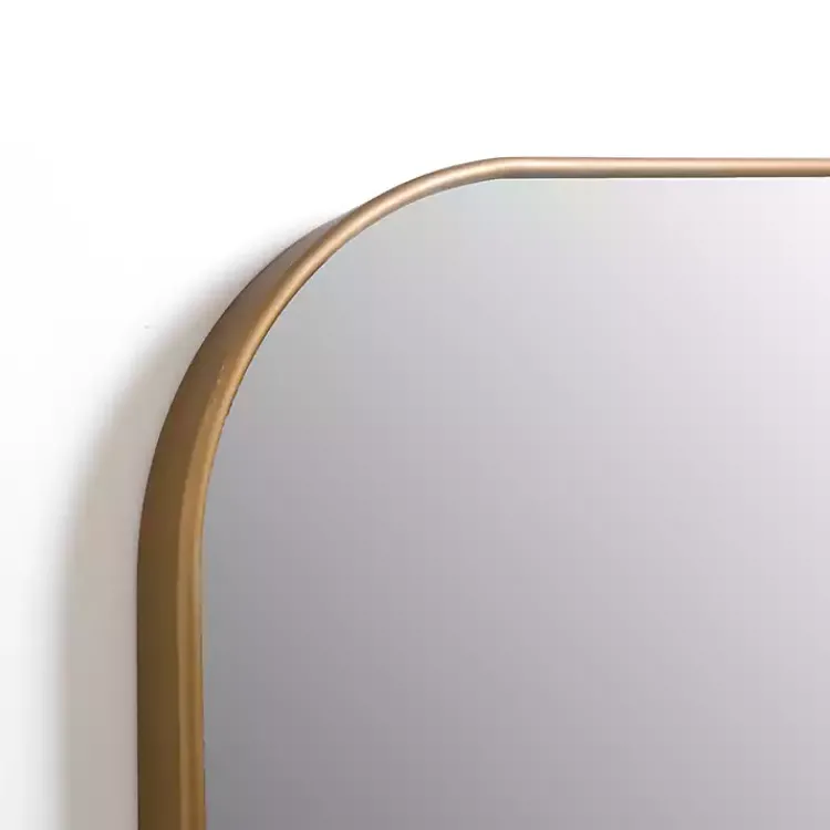 Framed Mirrors-Kirklands Home Antique Brass Nouveau Wide Arch Wall Mirror